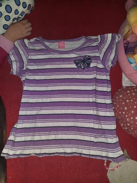 Dívčí tričko motýlek, proužky vel. 104 - 110, kenvelo,104