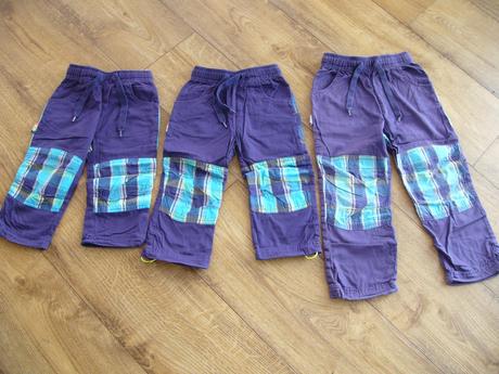 Sourozenecké plátěné kalhoty, vel.86,92,110, loap,86