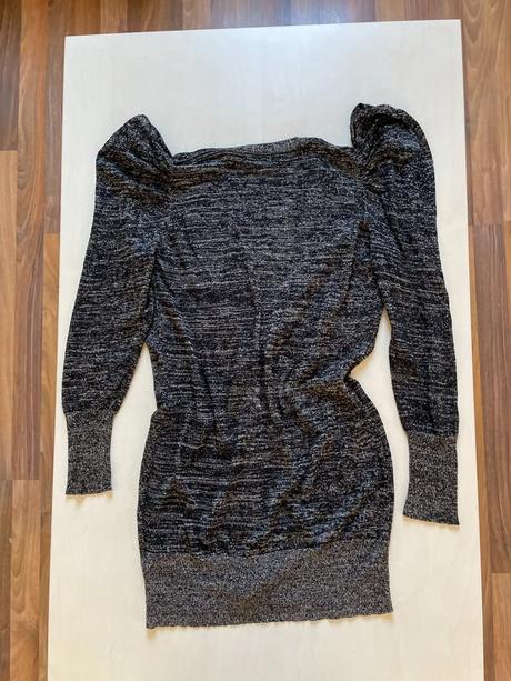 Delší propínací svetřík se stříbrnou nití, vel m i, f&f,m