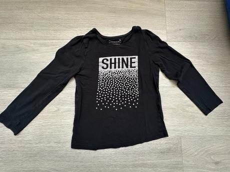 Dívčí černo-stříbrné tričko shine, vel. 128, primark,128