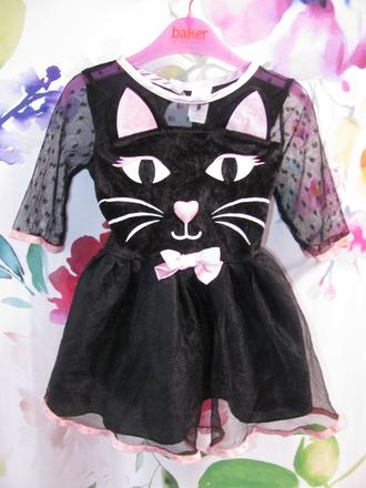 Karnevalový kostým-černo růžové šaty kočička, 
