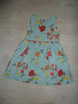 Květované šaty s podšívkou, 128