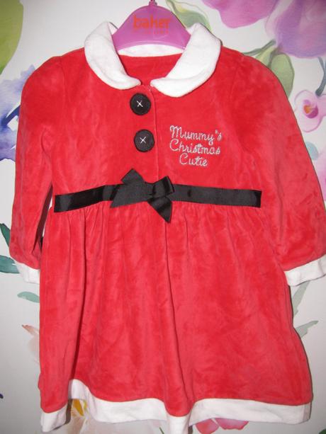Vánoční velurové pružné šaty v.9-12 měs., 80