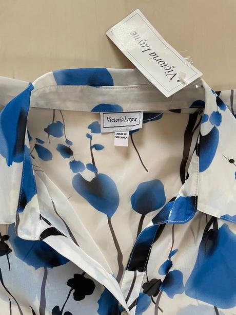 Nová šifonová halenka s květy, vel 46/3xl, victor, xxxl