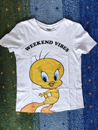 Bílé tričko s kuřetem, xs