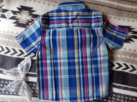 Bavlněná letní košile, modrá kostka, marks & spencer,98