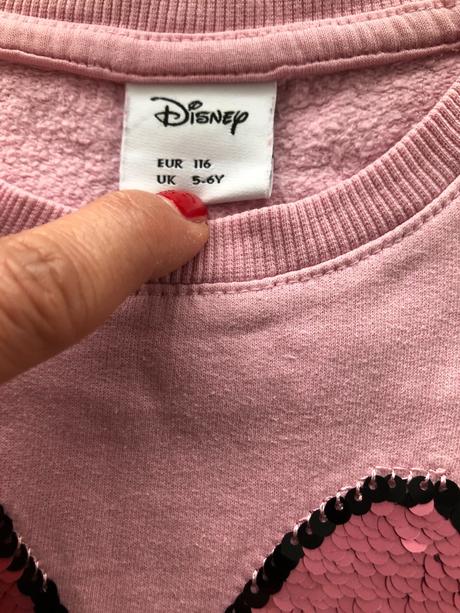 116cm disnex růžová mikina myškaminnie flitry 5-6l, h&m,116