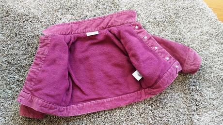 Manchestrová bundička / bunda podšitá fleesem, 80