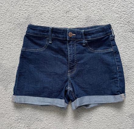 Džínové kraťasy tmavé hm, vel. 140, h&m,140
