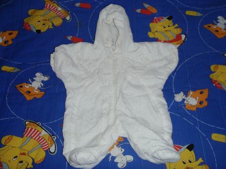 Bílá kombinézka, kombinéza, oteplený overal, 62