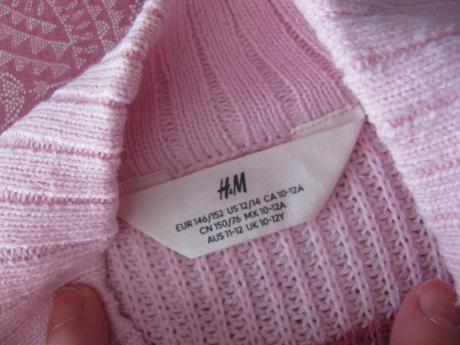 Krásný růžový crop top svetr h&m, h&m,152