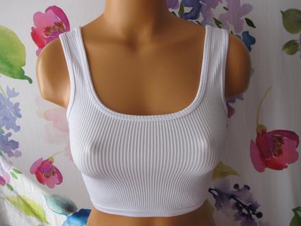 Dámské, dívčí žebrované crop top tričko, 32