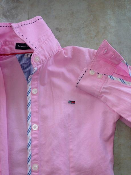 Růžová košile tommy hilfiger vel.4 - 104cm unisex, tommy hilfiger,104