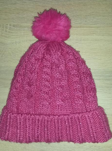 Růžová čepice s bambulí vel. 110-128, h&m