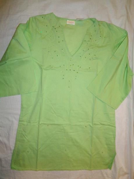 Svítivě zelené košilové šaty - vyšívané m/l, secret,l