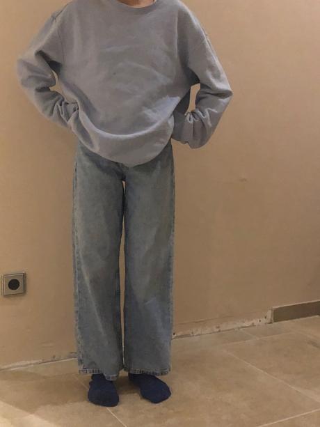 Dziny siroke h&m wide leg high waist 146, h&m,146