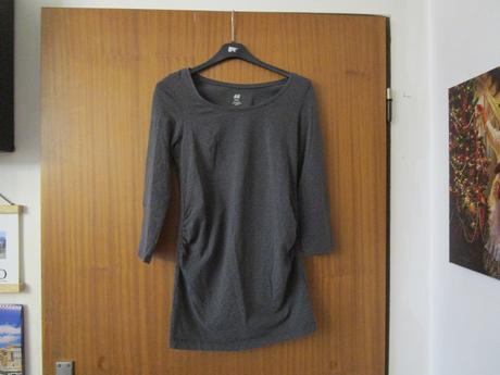 Tm. šedé bavl. elastické těhotenské tričko, v. xs, h&m,xs