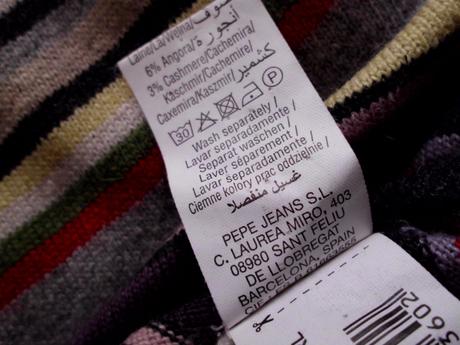 Pásik s kašmírom, pepe jeans,l