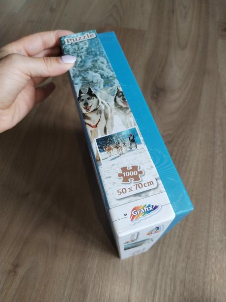 Nové puzzle winter husky 1000 dílků, 