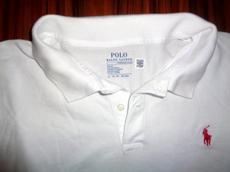 Bílé vroubkované tričko polo ralph lauren, ralph lauren,xl