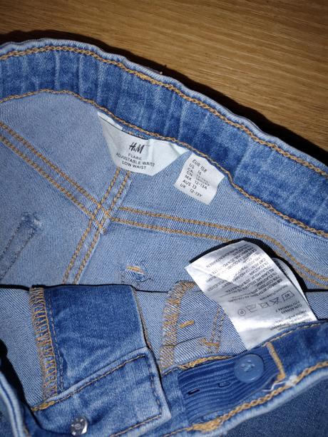 Dívčí rifle strečové do zvonu h&m 158 světle modré, h&m,158