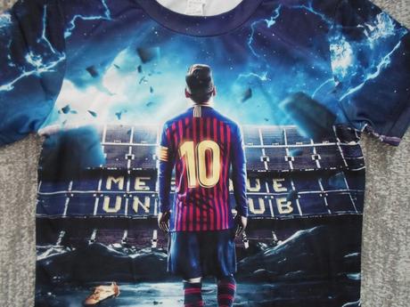 Modré tričko triko krátký rukáv messi, 110