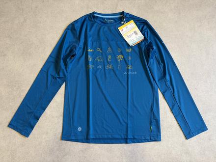 Modré nové tričko s uv vaude kids solaro 158-164, 158