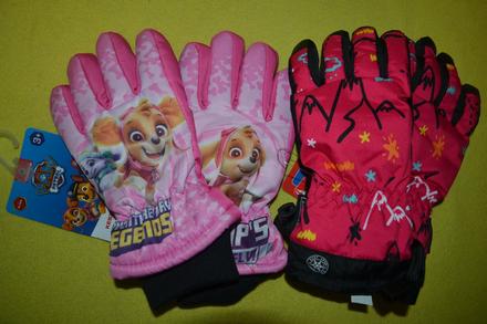 2x  dívčí kvalitní  rukavice v.110-116, setino,110 / 116