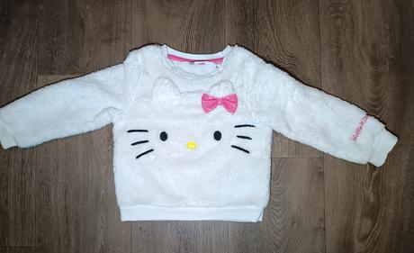 Dívčí chlupatá mikina s hello kitty, h&m,vel.92/98, h&m,92