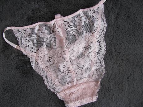 Růžové krajkové bikinové kalhotky v.s., victoria's secret,m