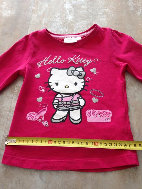 Malinové triko hello kitty vel.1,5 - 2 roky třpyt, 92