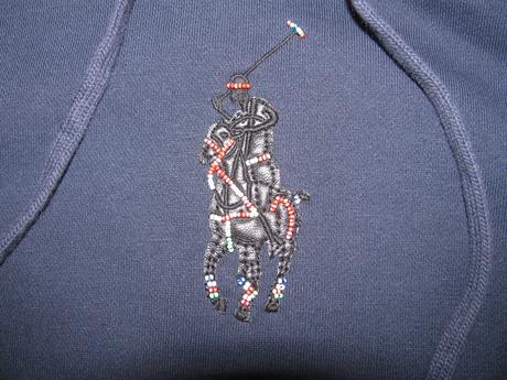 Chlapecká,pánská modrá bavlněná mikina s kapucí, ralph lauren,xl