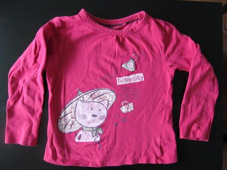 Dívčí tričko s dlouhým rukávem kočka, vel. 98 -104, lupilu,104