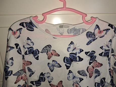 Šaty s motýlka, dl.rukáv, vel.134/140, h&m,134