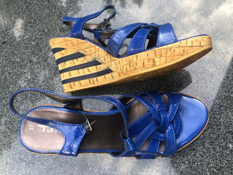 Tamaris modre sandaly na klinu 37, tamaris,37