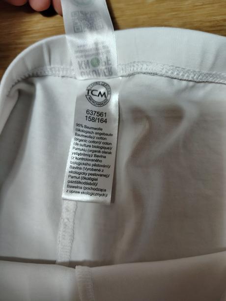 Dívčí bavlněné bílé 3/4 legíny tchibo 158/164 bílé, tchibo,158