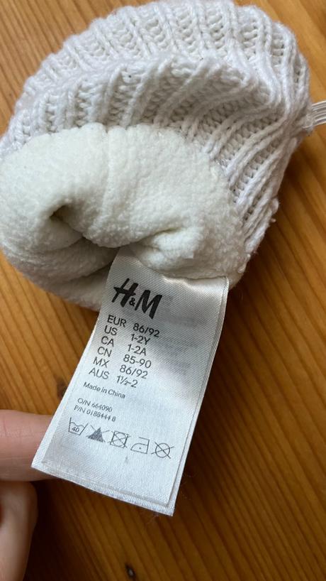 Teplé pletené rukavice, h&m,92
