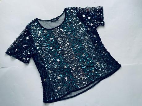 Triko průhledné s flitri - v.cca 36, s