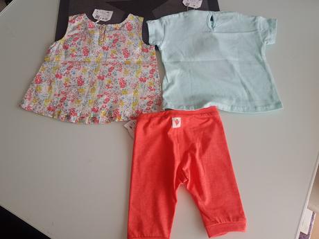 Nové 3ks zara věci triko s flitry+halenka+neon kra, zara,74