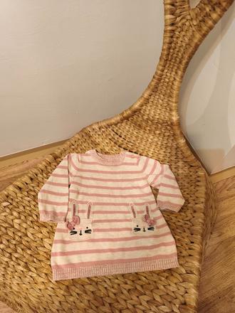 Svetrové šaty se zajíčky, primark,68