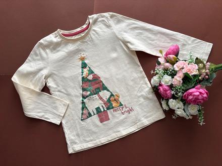 Triko smetanové barvy vánoční - v.5/6 let, nutmeg,122