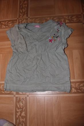 Dívčí tričko - vyšívané květy vel. 80 - 86, minoti,80