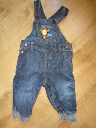 Laclové džínové rifl. zahradníky s tygrem , h&m,74