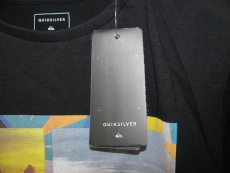 Dětské černé bavlněné tričko s potiskem, quiksilver,140