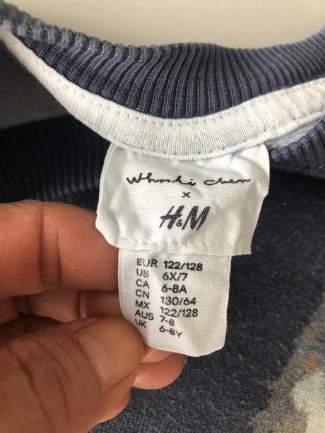 Modrá unisex mikina 6-8let 122-128cm zvířáta lesní, h&m,122