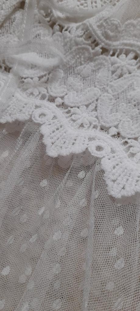 Bílý krajkový plážový přehoz / župan, l