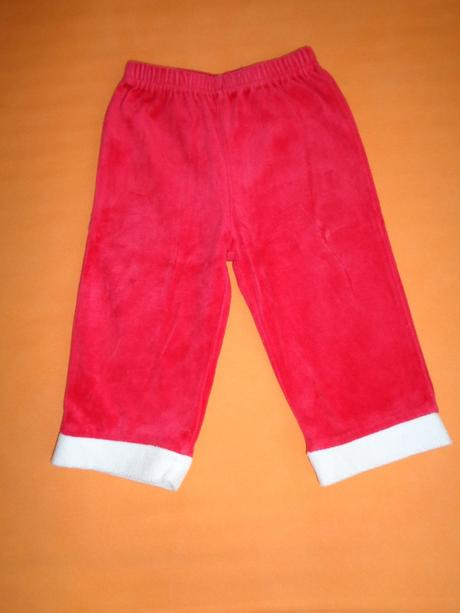 Červené sametové tepláčky/kalhoty (vánoční), 80
