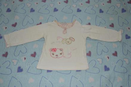 Bavlněné tričko s vyšívanými zvířátky, 86