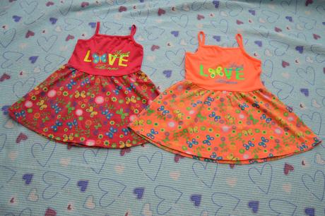 2x letní šaty zástěrka do školky, 110