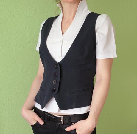 Klasická dámská vestička s vlasovým proužkem,l- 40, cmp,l